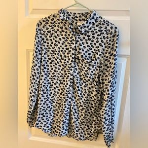 Ganni blue floral print shirt size 38
